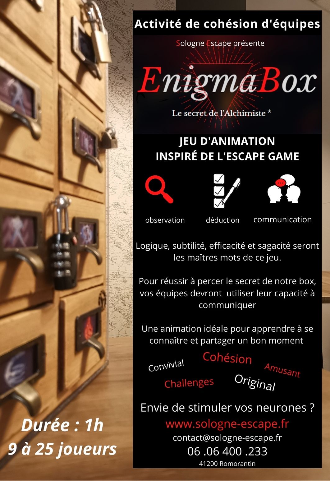 Flyers Enigmabox sologne escape